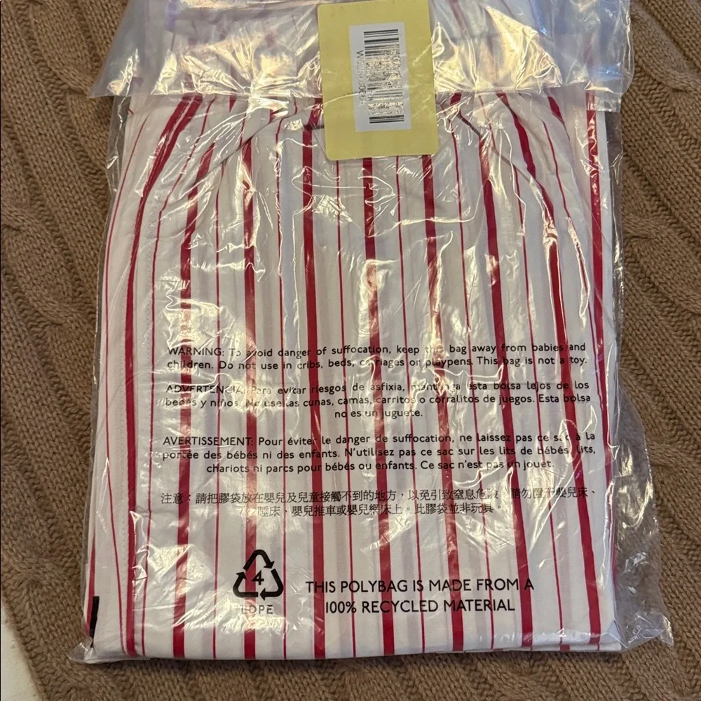 J.Crew Cotton poplin long-sleeve pajama pant set in peppermint stripe CP547